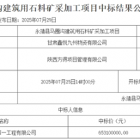 超6.5億元！中鐵中標一建筑用石料礦開采加工項目